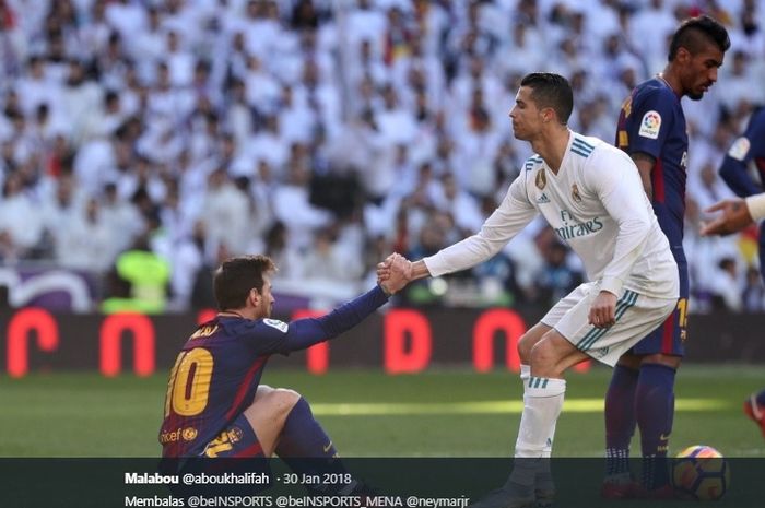 Lionel Messi dan Cristiano Ronaldo saat masih bertanding dalam duel bertajuk El Clasico.