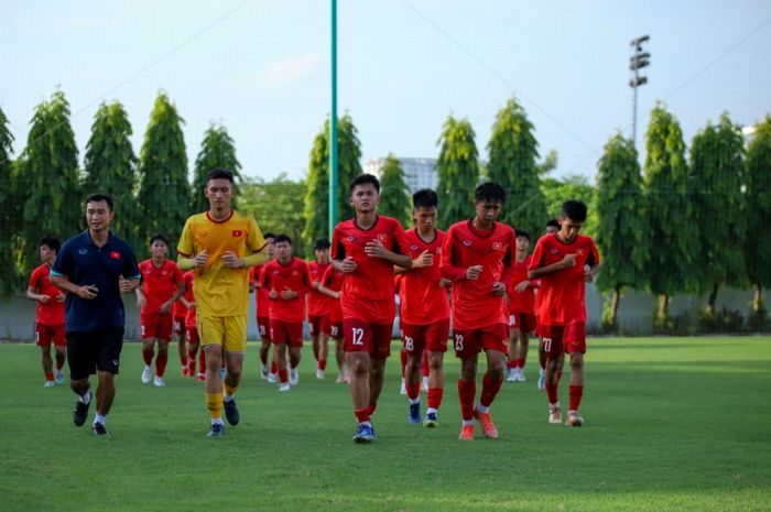 Para pemain Timnas U-16 Vietnam untuk persiapan menuju Piala AFF U-16 2022