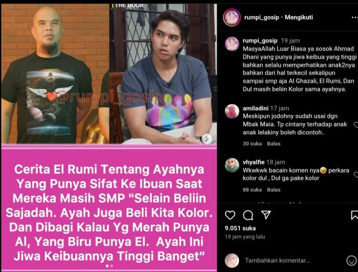 El Rumi sebut Ahmad Dhani memiliki sifat keibuan.