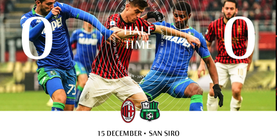 Hasil Babak I - AC Milan Ditahan Imbang Tanpa Gol oleh Sassuolo