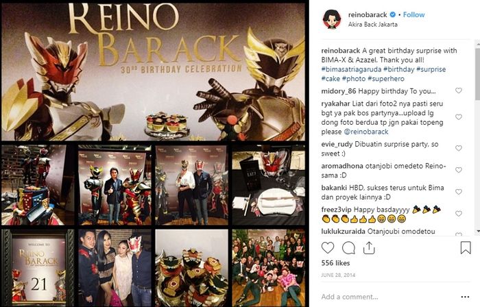 Potret kenangan ulang tahun Reino Barack dengan Luna Maya dna teman-temannya.