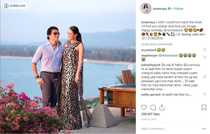 Unggahan Luna Maya saat ulang tahun Reino Barack yang kini sudah dihapus