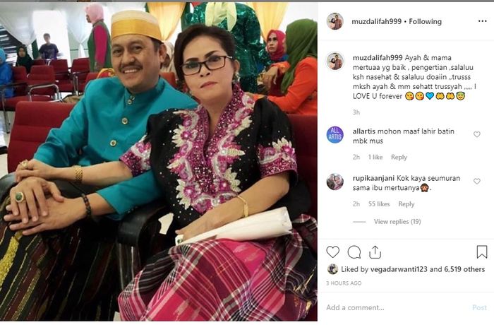 Muzdalifah bongkar sikap mertua kepadanya 