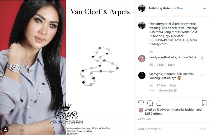 Harga kalung Syahrini fantastis