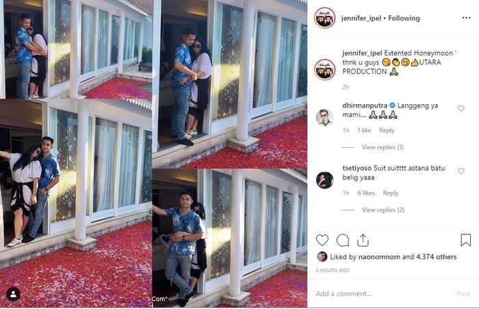 Ajun dan sang istri tengah honeymoon