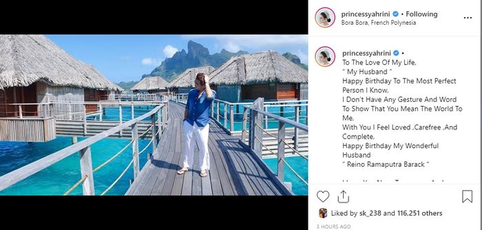 Syahrini tulis ucapan ulang tahun untuk Reino Barack