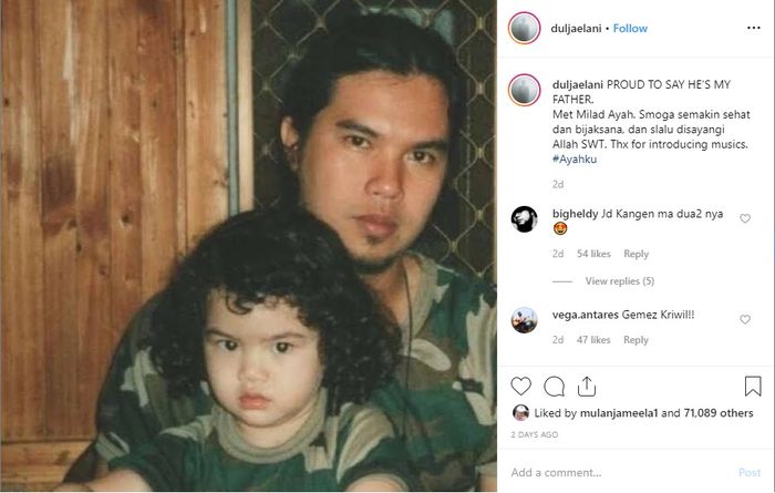 Ucapan ulang tahun Dul untuk ayahnya