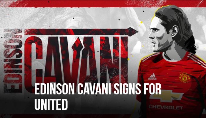 Tampilan di situs resmi Manchester United setelah memastikan kedatangan Edinson Cavani.