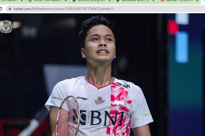 Tunggal putra Indonesia, Anthony Sinisuka Ginting harus gugur di babak pertama French Open 2022.