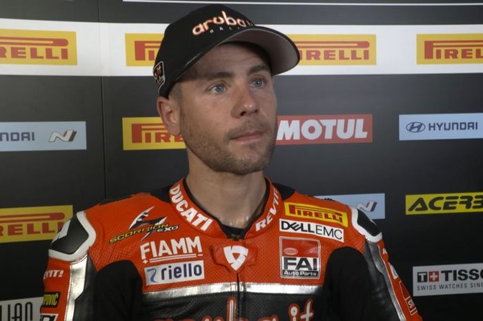 Alvaro Bautista, saat diwawancarai setelah FP2 di Sirkuit Buriram, Thailand, Jumat (15/3/2019)