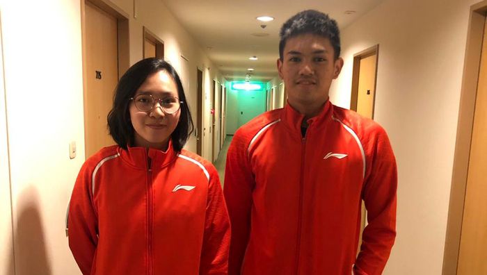 Salah satu ganda campuran Indonesia yang turun pada ajang Vietnam International Challenge 2019, Adnan Maulana (kanang) dan Mychelle Crhystine Bandaso (kiri)