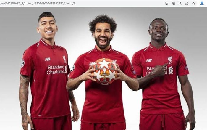 Trisula andalan Liverpool (dari kiri ke kanan): Roberto Firmino, Mohamed Salah, dan Sadio Mane.