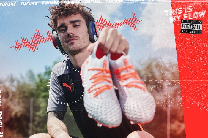 Antoine Griezmann dengan sepatu anyar PUMA Anthem Pack.