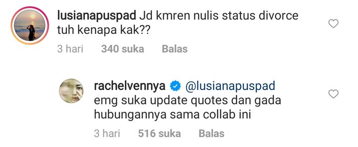 Jawaban Rachel Vennya