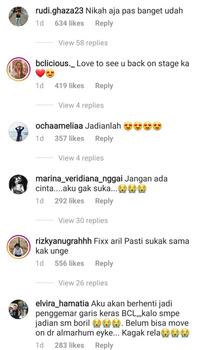 Postingan netizen di kolom unggahan <a href='https://pontianak.tribunnews.com/tag/bcl' title='BCL'>BCL</a>