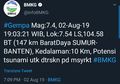 Gempa Jakarta Hari Ini, BMKG: Magnitudo 7,4, Lokasi di Sumur-Banten, Berpotensi Tsunami