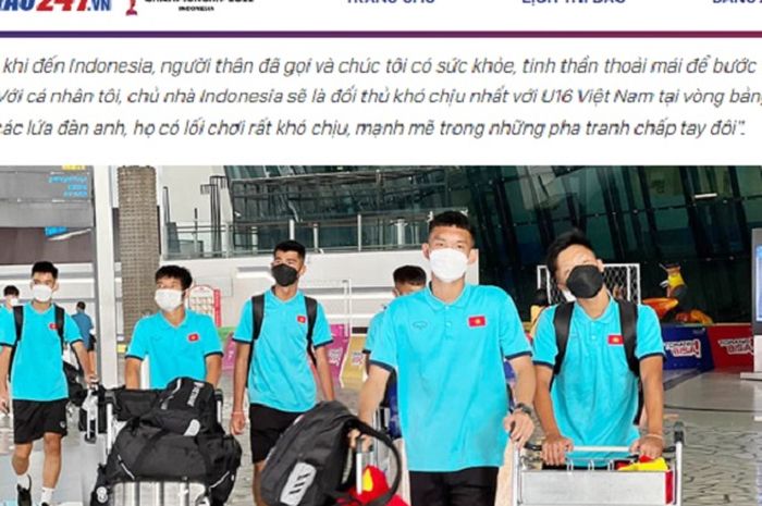 Bui Hoang Son, wakil kapten timnas U-16 Vietnam yang menyebut Indonesia lawan paling menyebalkan di Piala AFF U-16 2022.