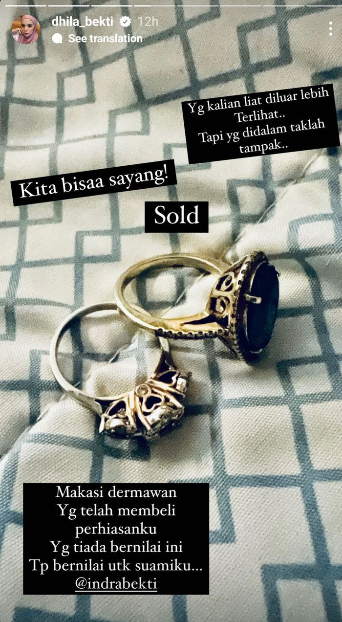 Aldila Jelita jual cincin mewah miliknya untuk biaya pengobatan Indra Bekti