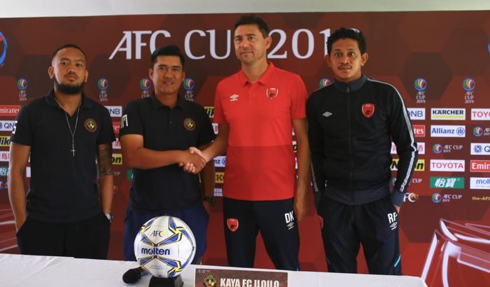 Kaya FC dan PSM Makassar saat memberikan keterangan pers, Selasa (16/4/2019), jelang bentrokan kedua tim pada ajang Piala AFC.
