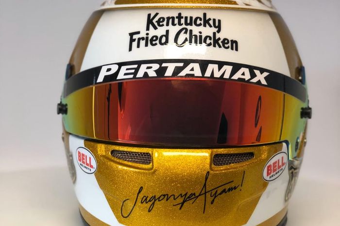 Desain helm baru pembalap Formula 2 Indonesia, Sean Gelael.