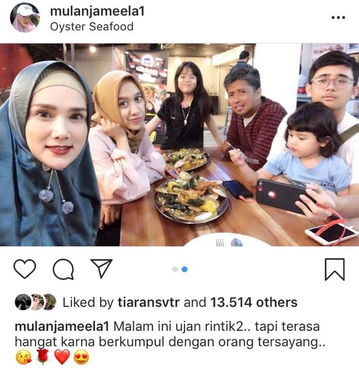 Mulan Jameela makan malam bersama mantan suami