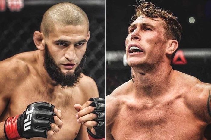 Petarung kelas menengah UFC, Darren Till (kanan) menantang Khamzat Chimaev berulang kali lewat sosial medianya.