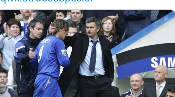 Hernan Crespo dan Jose Mourinho ketika sama-sama memperkuat Chelsea