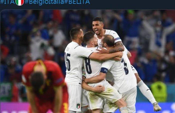 Timnas Italia menekuk Belgia di perempat final Euro 2020, 2 Juli 2021.