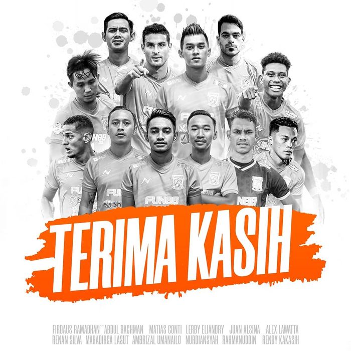 Borneo FC melepas 12 pemainnya termasuk tiga pemain asing, yakni Matias Conti, Juan Alsina, dan Renan Silva.