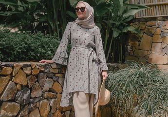5 Model Tunik Lebaran Modis Warna Abu-abu ala Selebgram Mega Iskanti!