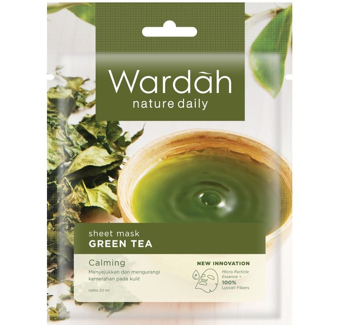Wardah Nature Daily Sheet Mask Green Tea.