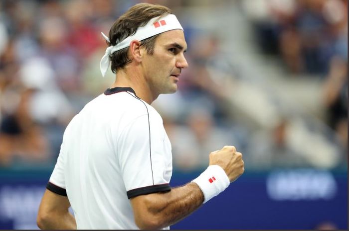 Petenis Swiss, Roger Federer, ketika bertanding di babak kedua US Open 2019 Rabu (28/8/2019) waktu setempat.