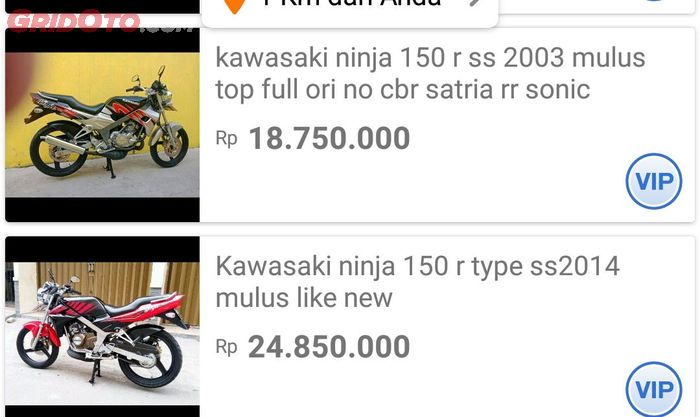 Bursa Motor Bekas Harga Kawasaki Ninja 150 R 2003 Full Original Ini Tembus Rp 20 Jutaan Gridoto Com