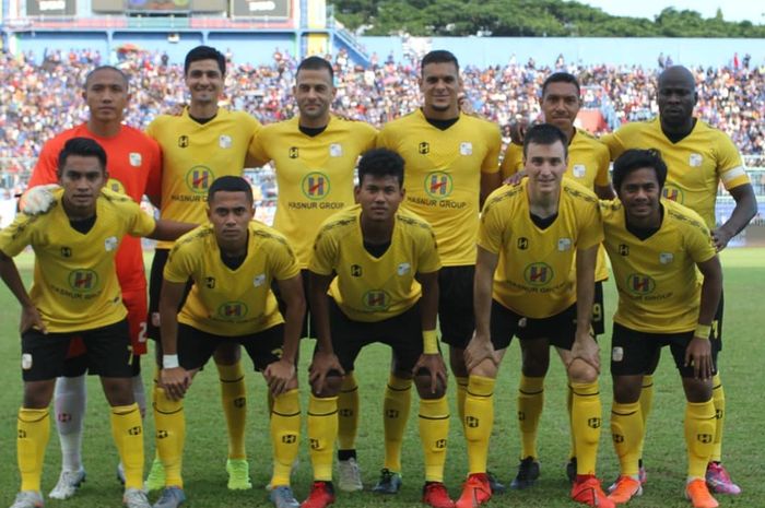 Skuad Barito Putera saat menjalani uji coba jelang bergulirnya Shopee Liga 1 2020.