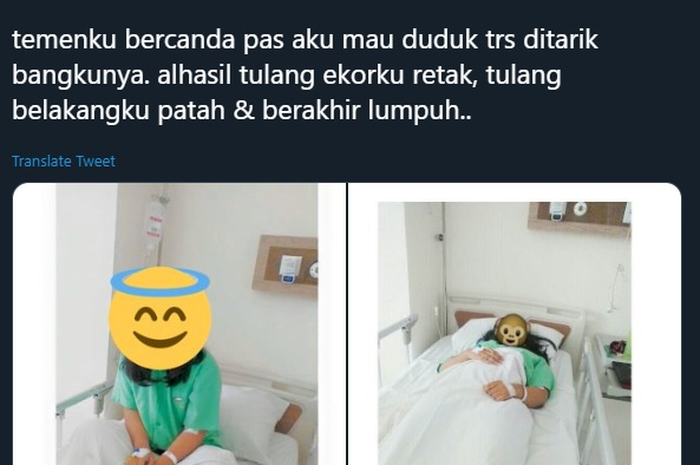 Salah satunya menarik kursi ketika teman sedang duduk. Seperti yang dialami wanita bernama Sinta Auliya, warga Jakarta Selatan.