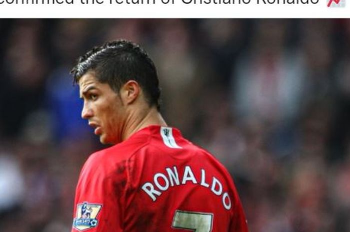 Ekspresi Cristiano Ronaldo saat membela Manchester United.