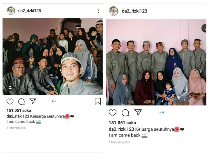 Rizki DA pamer potret bersama keluarga besar tanpa sosok <a href='https://palembang.tribunnews.com/tag/nadya' title='Nadya'>Nadya</a> Mustika