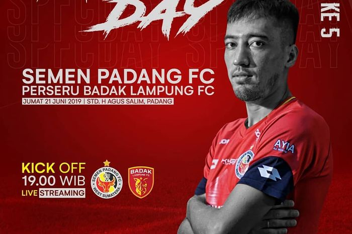 Live streaming Semen Padang VS Perseru Badak Lampung FC pada pekan kelima Liga 1 2019.