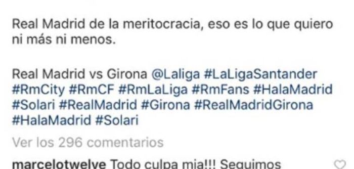 Isi komentar bek Real Madrid, Marcelo, di akun @Realmadridac