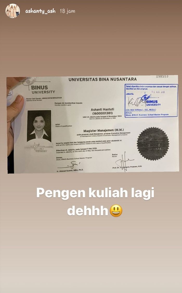 ijazah Ashanty