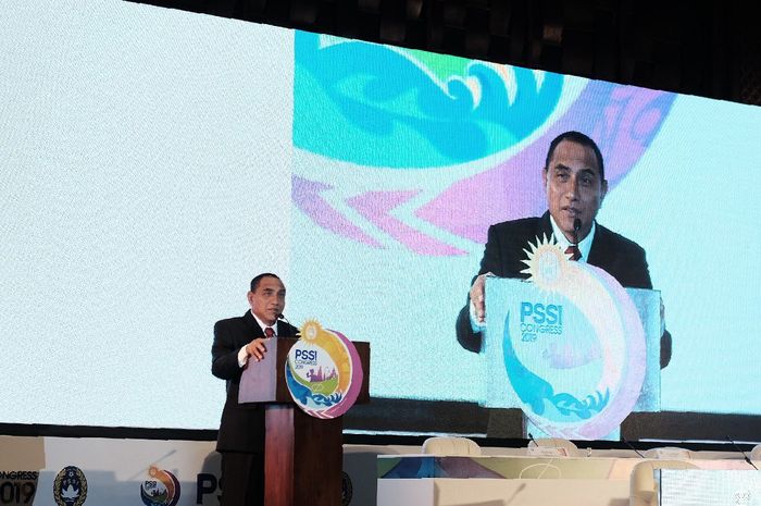 Edy Rahmayadi mundur dari jabatannya sebagai Ketua Umum PSSI dalam Kongres PSSI 2019 di Bali