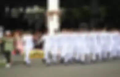 Tim Pasukan Pengibar Bendera Pusaka (Paskibraka) yang bertugas untuk mengibarkan bendera Merah Putih pada Upacara Peringatan Detik-Detik Proklamasi Kemerdekaan Republik Indonesia pada Rabu (17/8/2022).