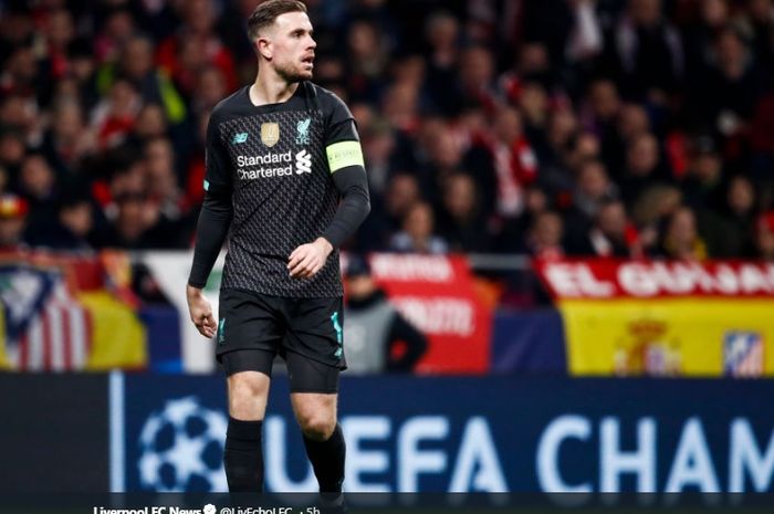 Kapten Liverpool, Jordan Henderson, dilaporkan bakal memperkuat tim kala menjamu Atletico Madrid pada leg kedua babak 16 besar Liga Champions di Stadion Anfield, Rabu (18/3/2020).