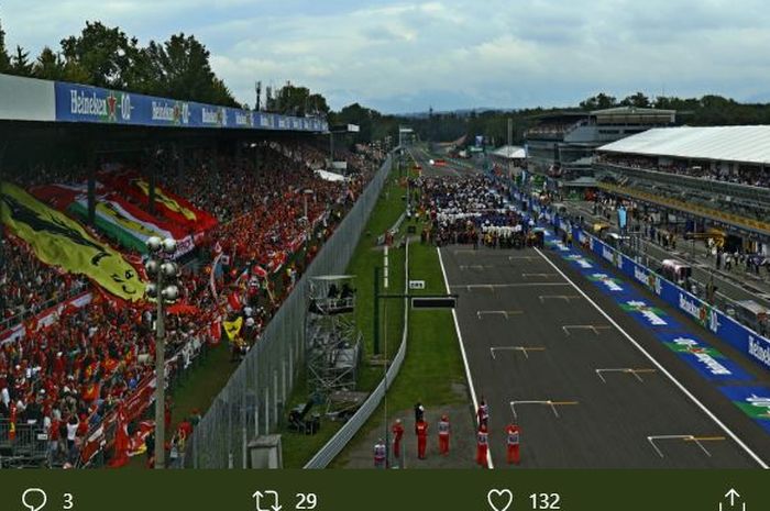 Kondisi Sirkuit Monza, Italia, saat menggelar F1 GP Italia tahun lalu