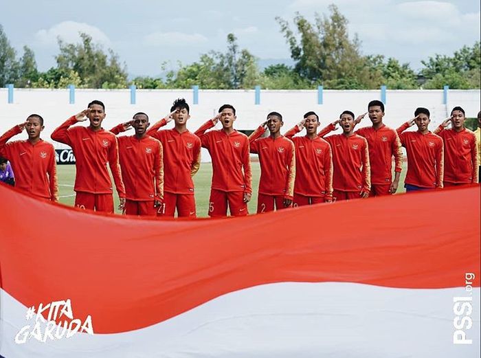 Pemain timnas U-15 Indonesia saat tampil di Piala AFF U1-5 2019.