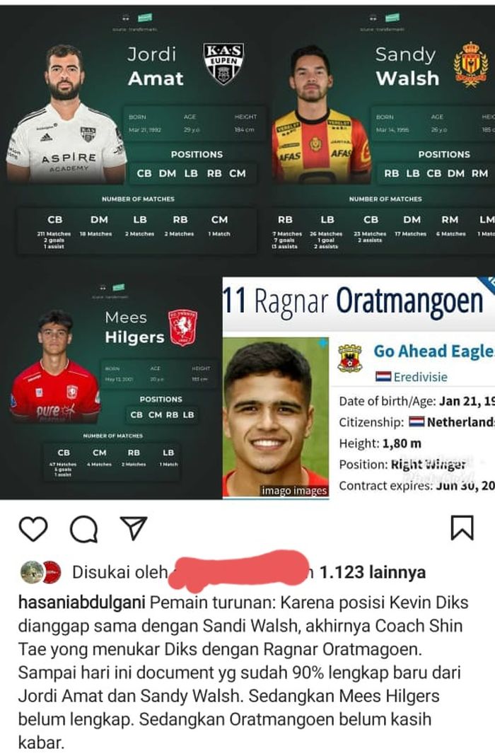 Unggahan Hasani Abdulgani soal Kevin Diks, Sandy Walsh, dan Ragnar Oratmangoen.