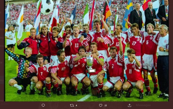 Timnas Denmark keluar sebagai juara Piala Eropa 1992.