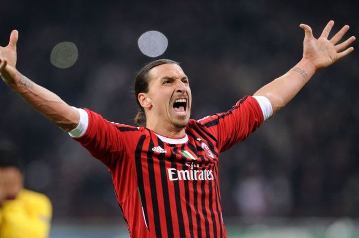 Zlatan Ibrahimovic saat memperkuat AC Milan.