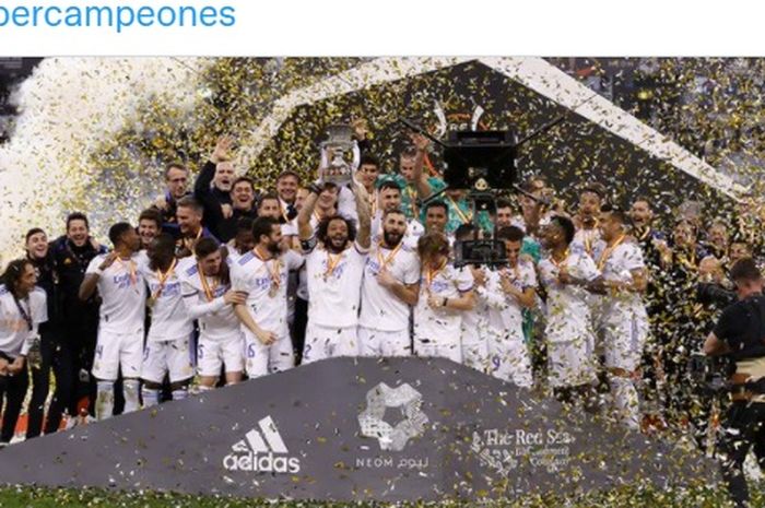 Real Madrid dinobatkan sebagai kampiun Piala Super Spanyol 2021-2022.
