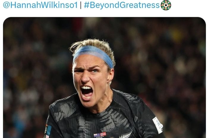 Striker timnas wanita Selandia Baru, Hannah Wilkinson, menjadi pencetak gol pertama pada Piala Dunia Wanita 2023.
